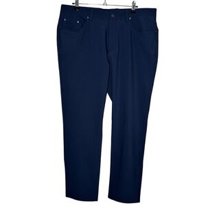 Greg Norman Performance Pants Mens 36x30 Navy Blue Stretch Golf Chino Polyester